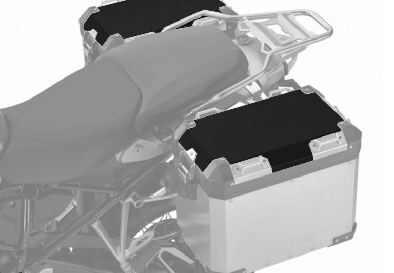 Coppia adesivi protettivi per coperchio superiore con profili laterali compatibile con valigie d'alluminio originali BMW 2014 e successivi